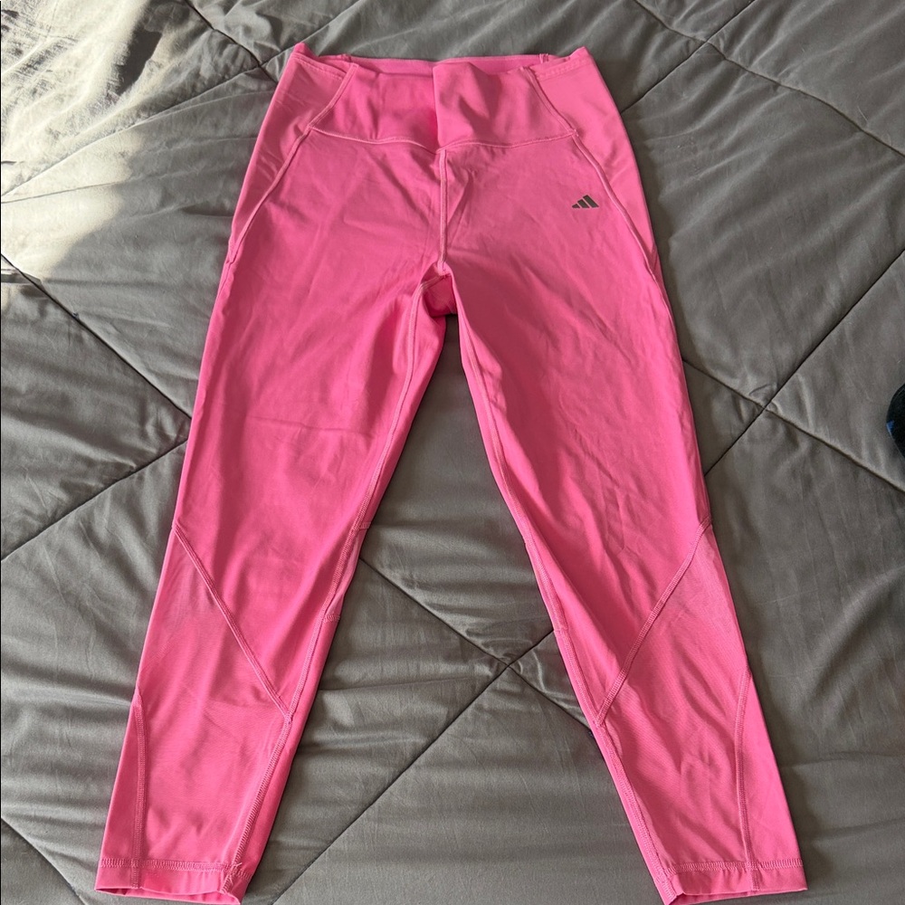 Adidas Women's Pink High-Rise Performance Leggings